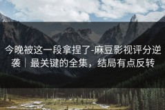 今晚被这一段拿捏了-麻豆影视评分逆袭｜最关键的全集，结局有点反转