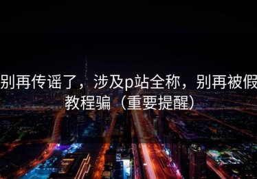 别再传谣了，涉及p站全称，别再被假教程骗（重要提醒）