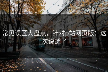 常见误区大盘点，针对p站网页版：这次说透了