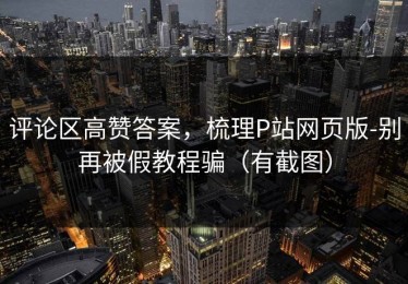 评论区高赞答案，梳理P站网页版-别再被假教程骗（有截图）