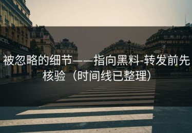 被忽略的细节——指向黑料-转发前先核验（时间线已整理）