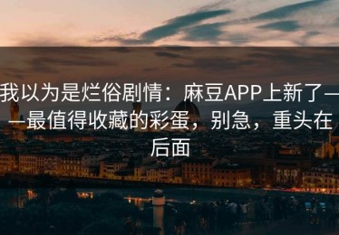 我以为是烂俗剧情：麻豆APP上新了——最值得收藏的彩蛋，别急，重头在后面