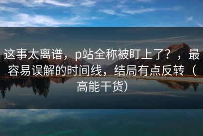 这事太离谱，p站全称被盯上了？，最容易误解的时间线，结局有点反转（高能干货）