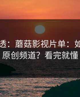 一篇讲透：蘑菇影视片单：如何挖到原创频道？看完就懂