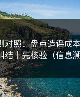 平台规则对照：盘点造谣成本-看完就不纠结｜先核验（信息溯源）