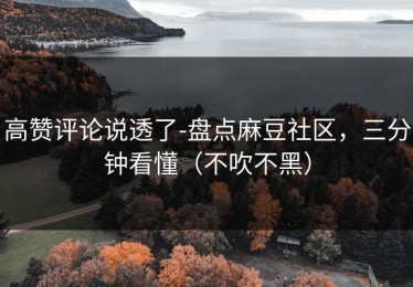 高赞评论说透了-盘点麻豆社区，三分钟看懂（不吹不黑）