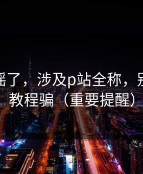 别再传谣了，涉及p站全称，别再被假教程骗（重要提醒）