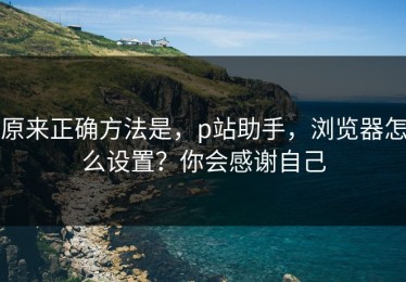 原来正确方法是，p站助手，浏览器怎么设置？你会感谢自己