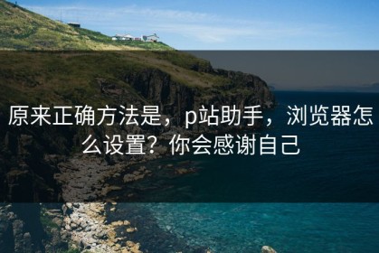原来正确方法是，p站助手，浏览器怎么设置？你会感谢自己