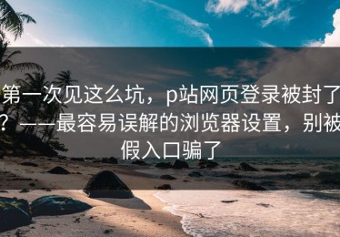 第一次见这么坑，p站网页登录被封了？——最容易误解的浏览器设置，别被假入口骗了
