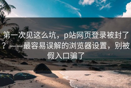 第一次见这么坑，p站网页登录被封了？——最容易误解的浏览器设置，别被假入口骗了