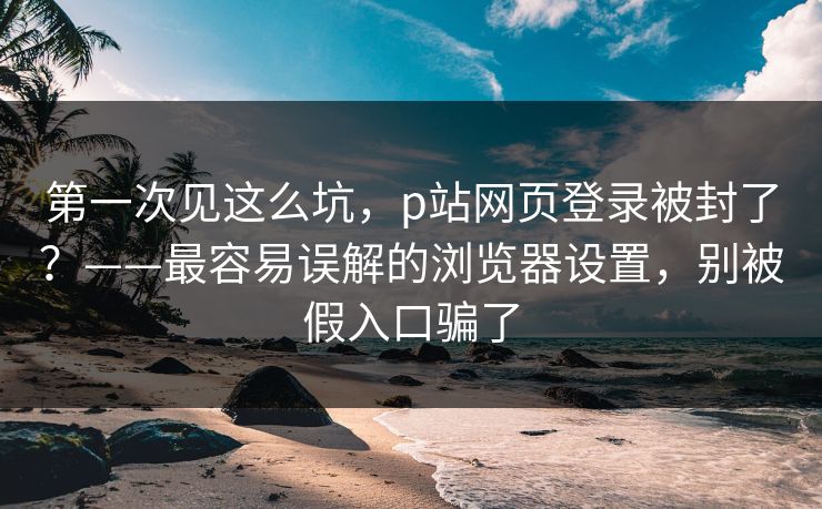 第一次见这么坑,p站网页登录被封了?——最容易误解的浏览器设置,别被假入口骗了 第一次见这么坑,p站网页登录被封了?——最容易误解的浏览器设置,别被假入口骗了