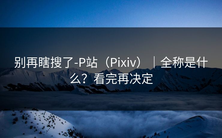 别再瞎搜了-P站(Pixiv)|全称是什么?看完再决定 别再瞎搜了-P站(Pixiv)|全称是什么?看完再决定