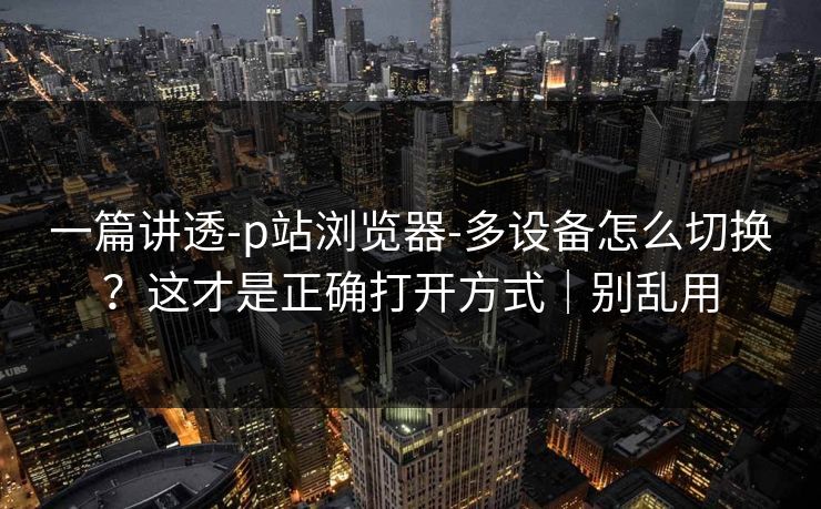一篇讲透-p站浏览器-多设备怎么切换？这才是正确打开方式｜别乱用